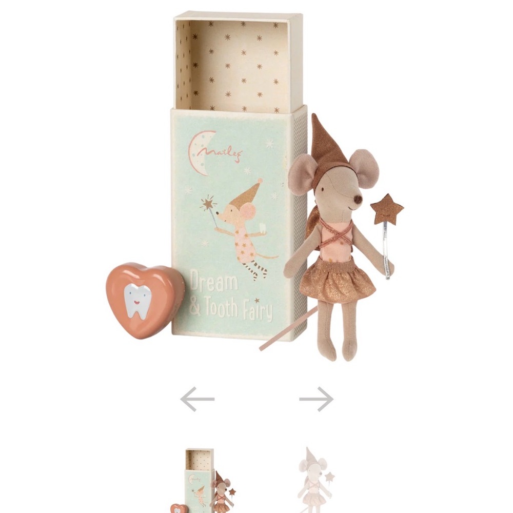 Maileg Dream & Tooth Fairy Mouse in Box - Brown and Cream